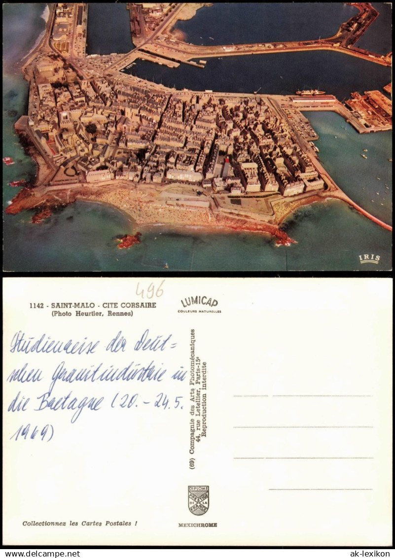 CPA Saint-Malo Luftbild Aerial View SAINT-MALO CITE CORSAIRE 1969