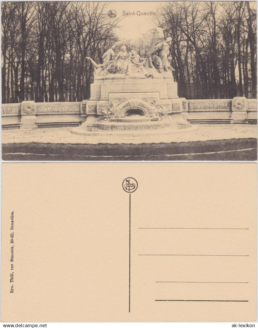 CPA Saint-Quentin Saint-Quentin Denkmal im Park 1918