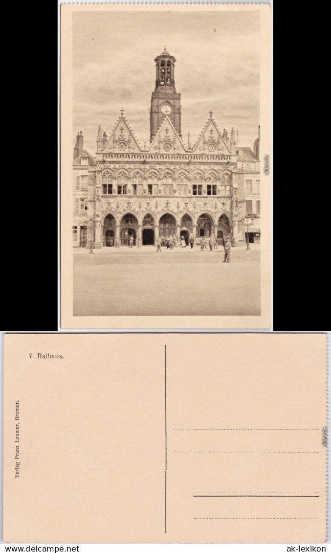 CPA Saint-Quentin Saint-Quentin l'hotel de ville/Rathaus 1924