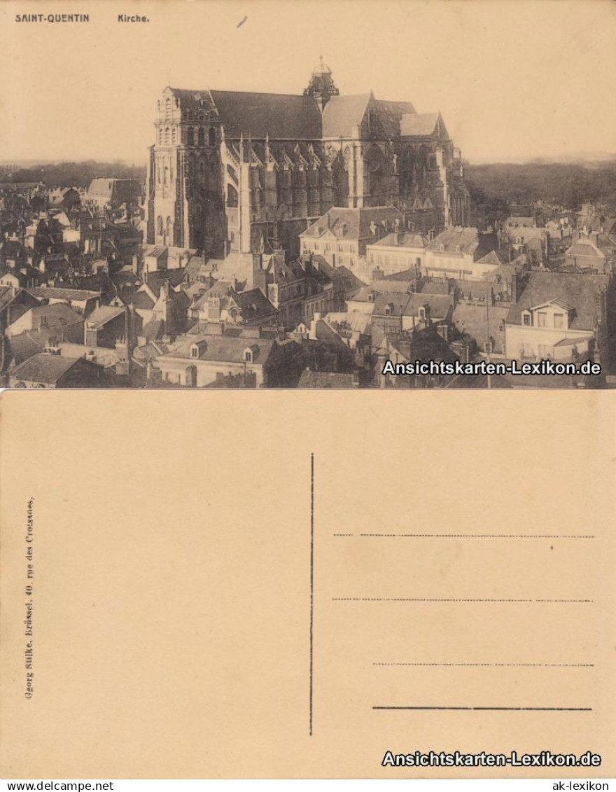 CPA Saint-Quentin Saint-Quentin Panorama mit Kirche 1918