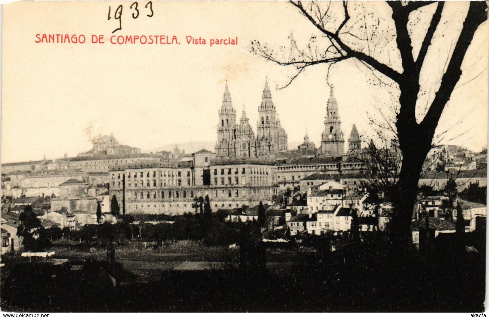 CPA SANTIAGO de COMPOSTELA Vista Parcial SPAIN (743493)