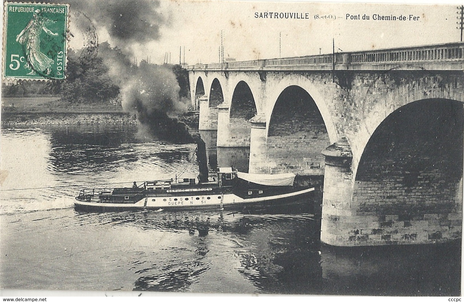 CPA Sartrouville Pont de chemin de fer