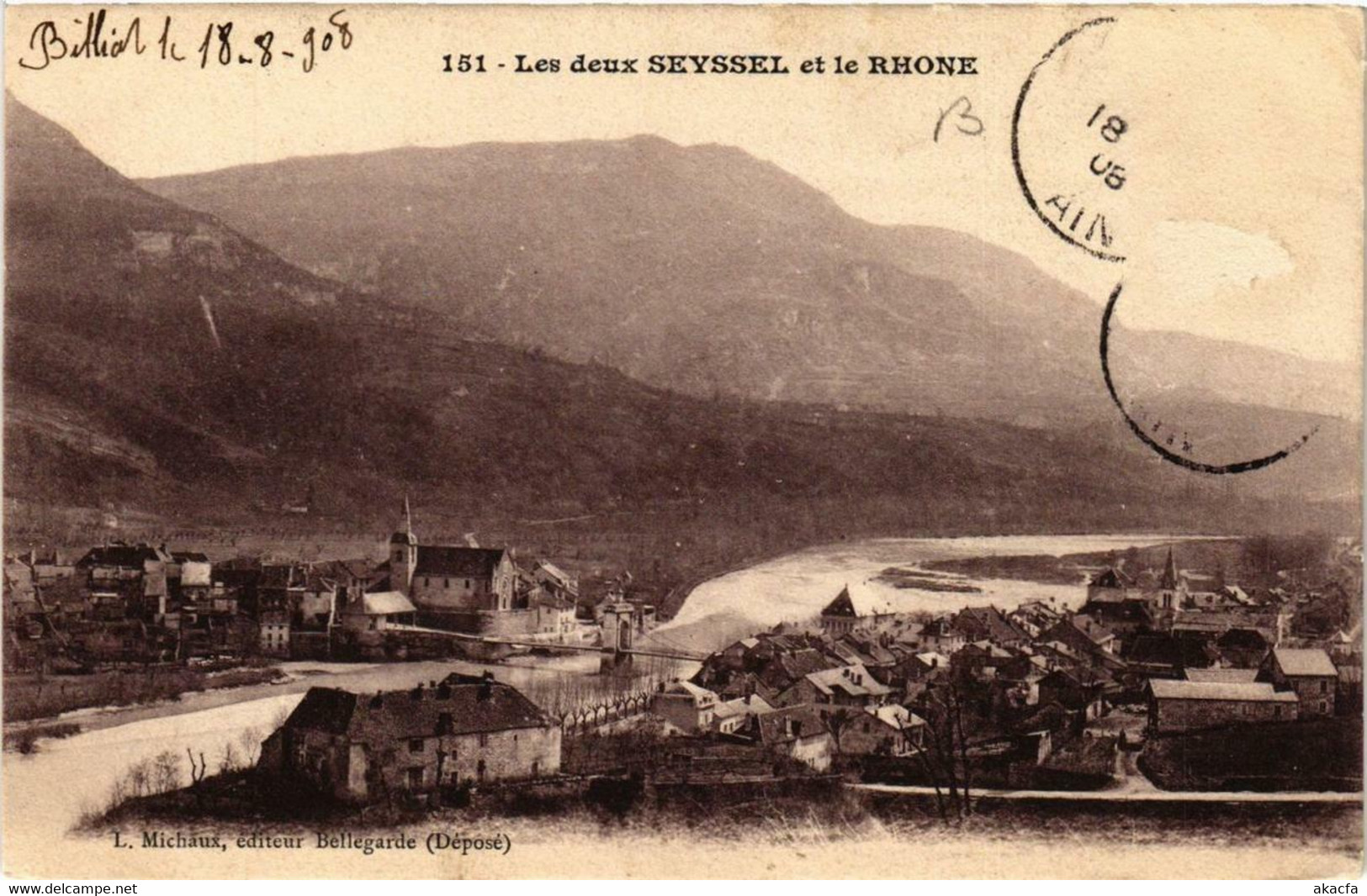 CPA SEYSSEL Les deux SEYSSEL et le Rhone (684246)