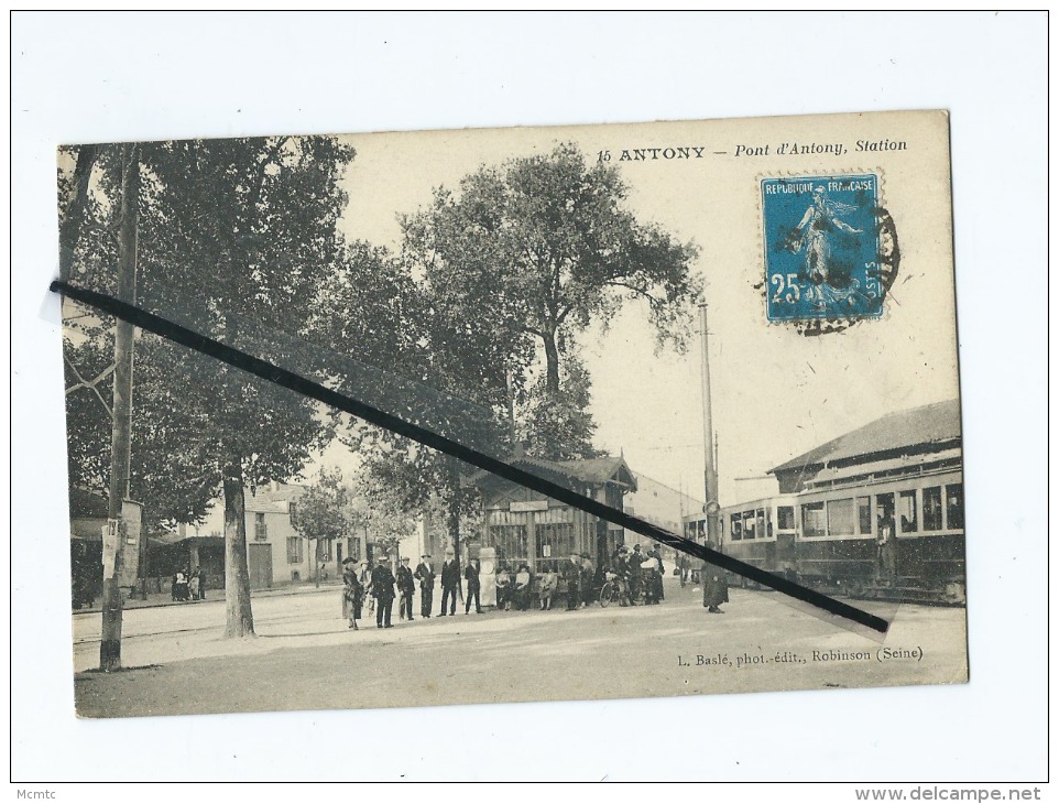 CPA  souple  -  Antony  - Pont d´Antony , Station