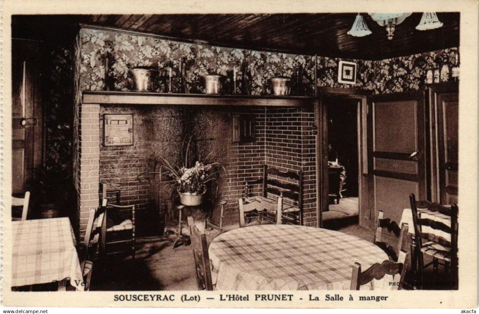 CPA SOUSCEYRAC - L'Hotel Prunet - La Salle a manger (223836)