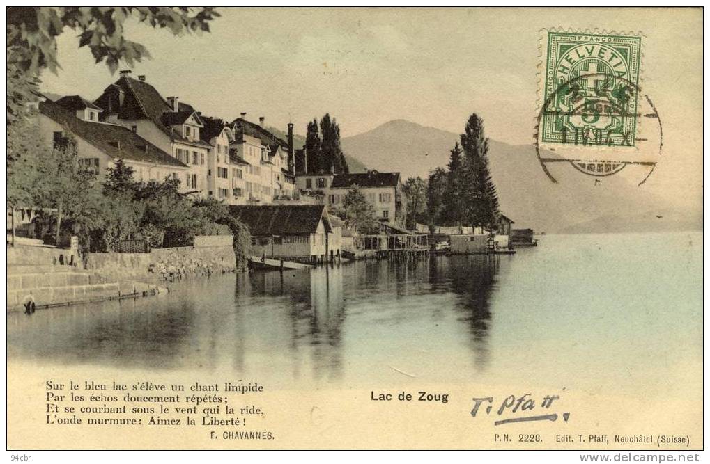 CPA (SUISSE ) LAC   DE ZOUG