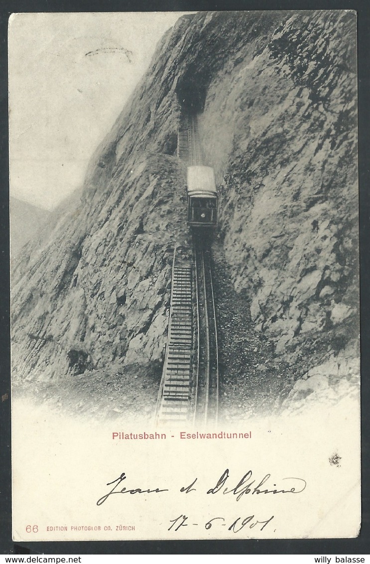 +++ CPA - Suisse - Switzerland - Schweiz - PILATUSBAHN - Eselwandtunnel - Cachet Alpnach stad  //