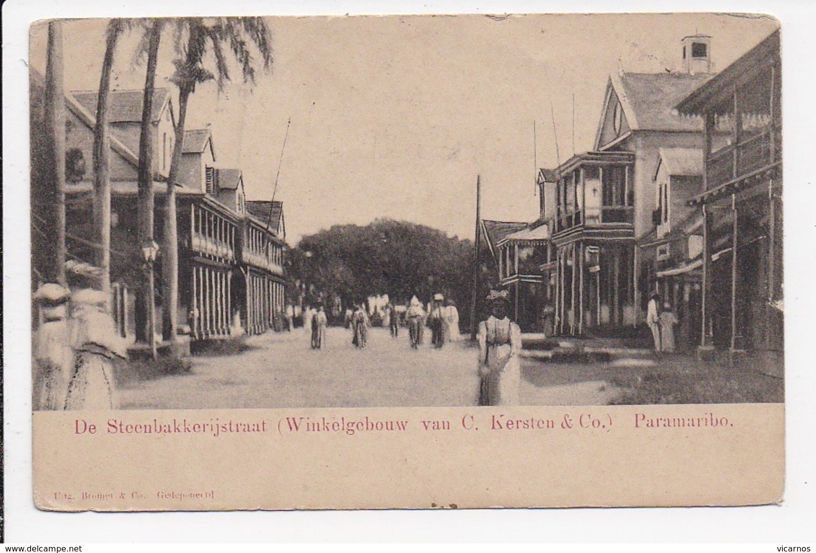 CPA SURINAM De Steenbakkerijstraat (Winkelgebouw van C.Kersten &Co.) PARAMARIBO