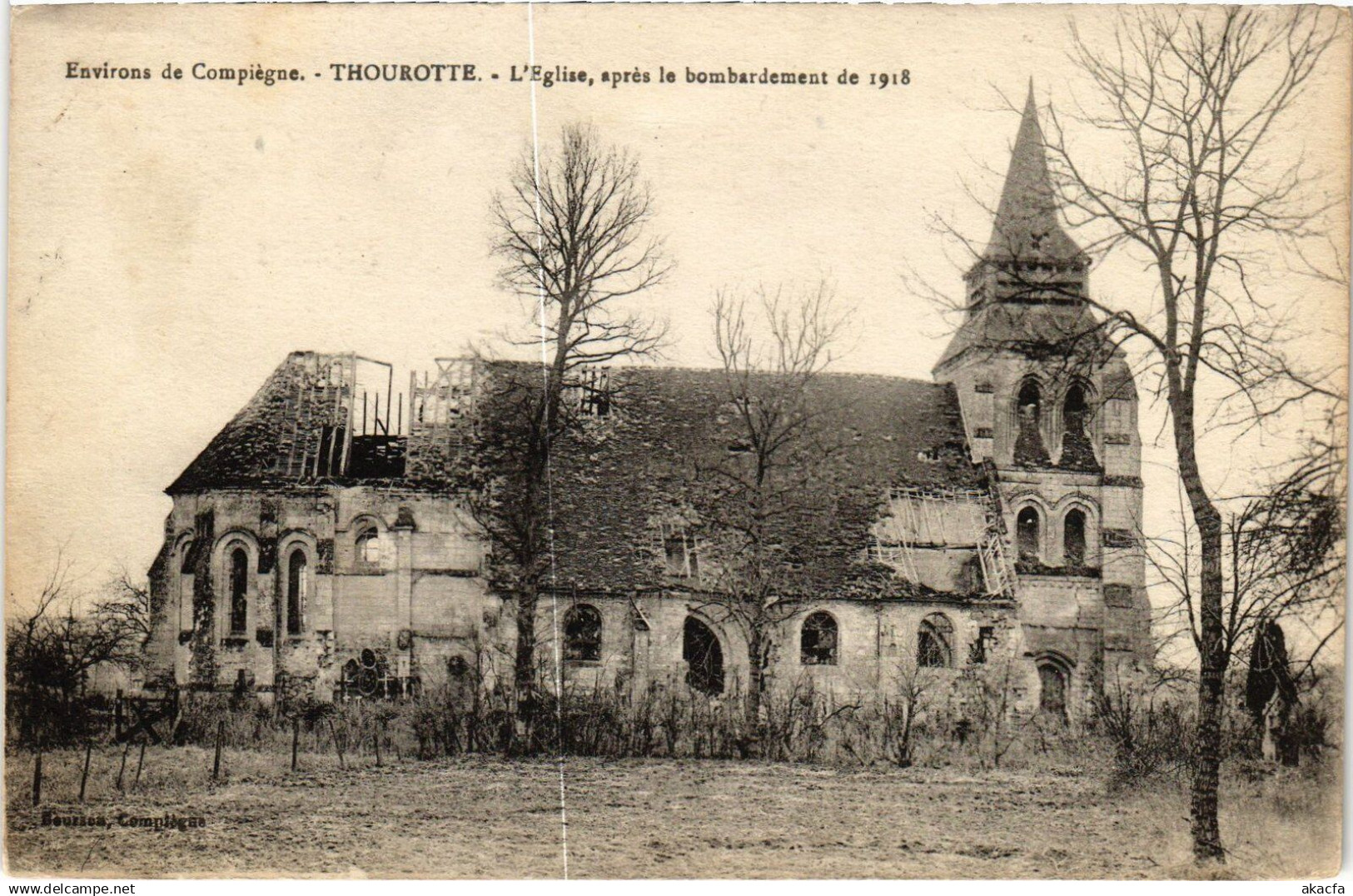 CPA Thourotte Église Guerre (1187600)