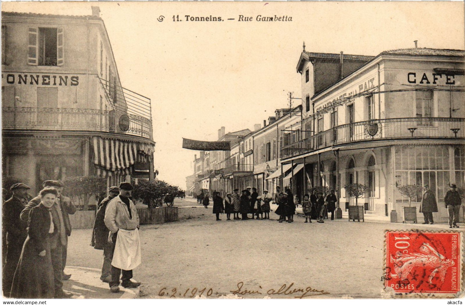 CPA Tonneins Rue gambetta (1392456)