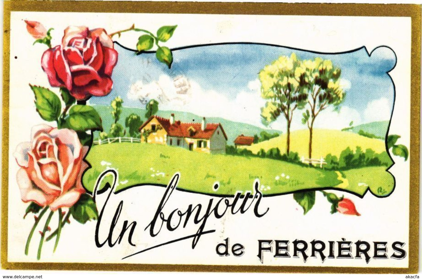 CPA Un Bonjour de FERRIERES (264831)