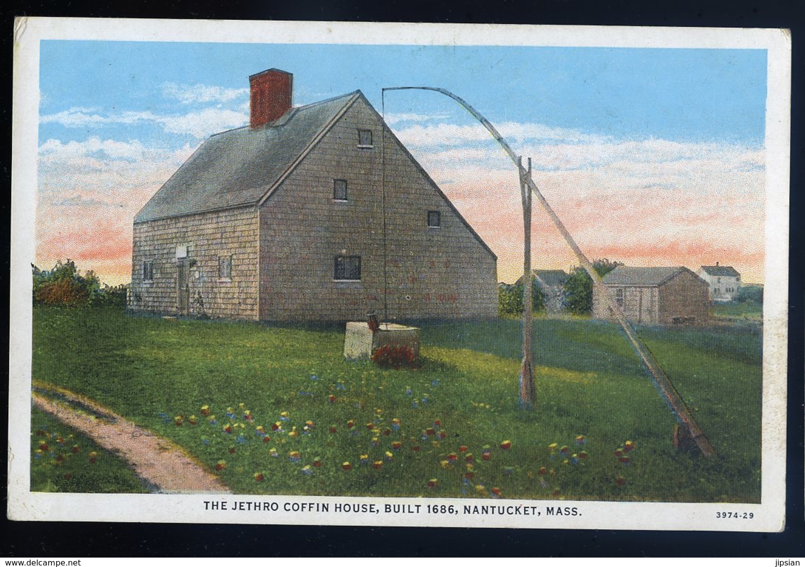 cpa USA Nantucket , the Jethro coffin house built 1686     GX43