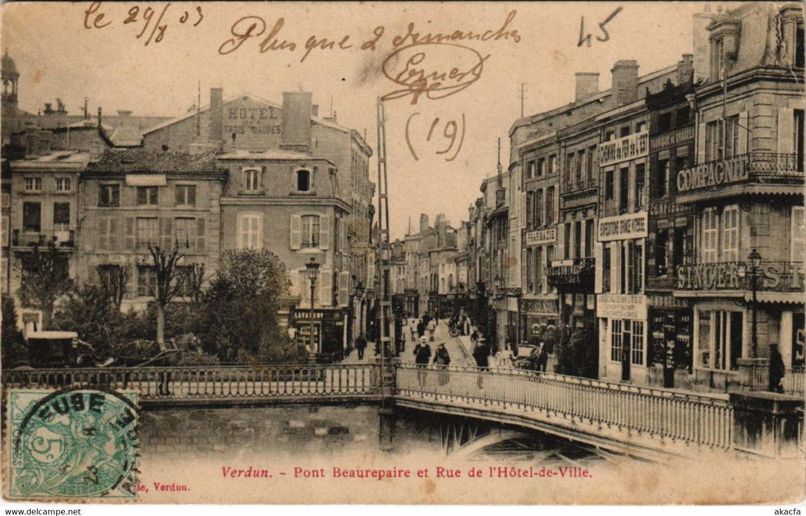 CPA VERDUN - Pont beaurepaire et rue (118945)