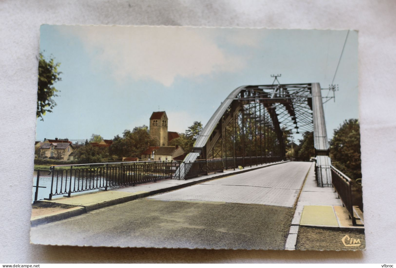 Cpm 1971, Monéteau, pont suspendu sur l'Yonne, Yonne 89