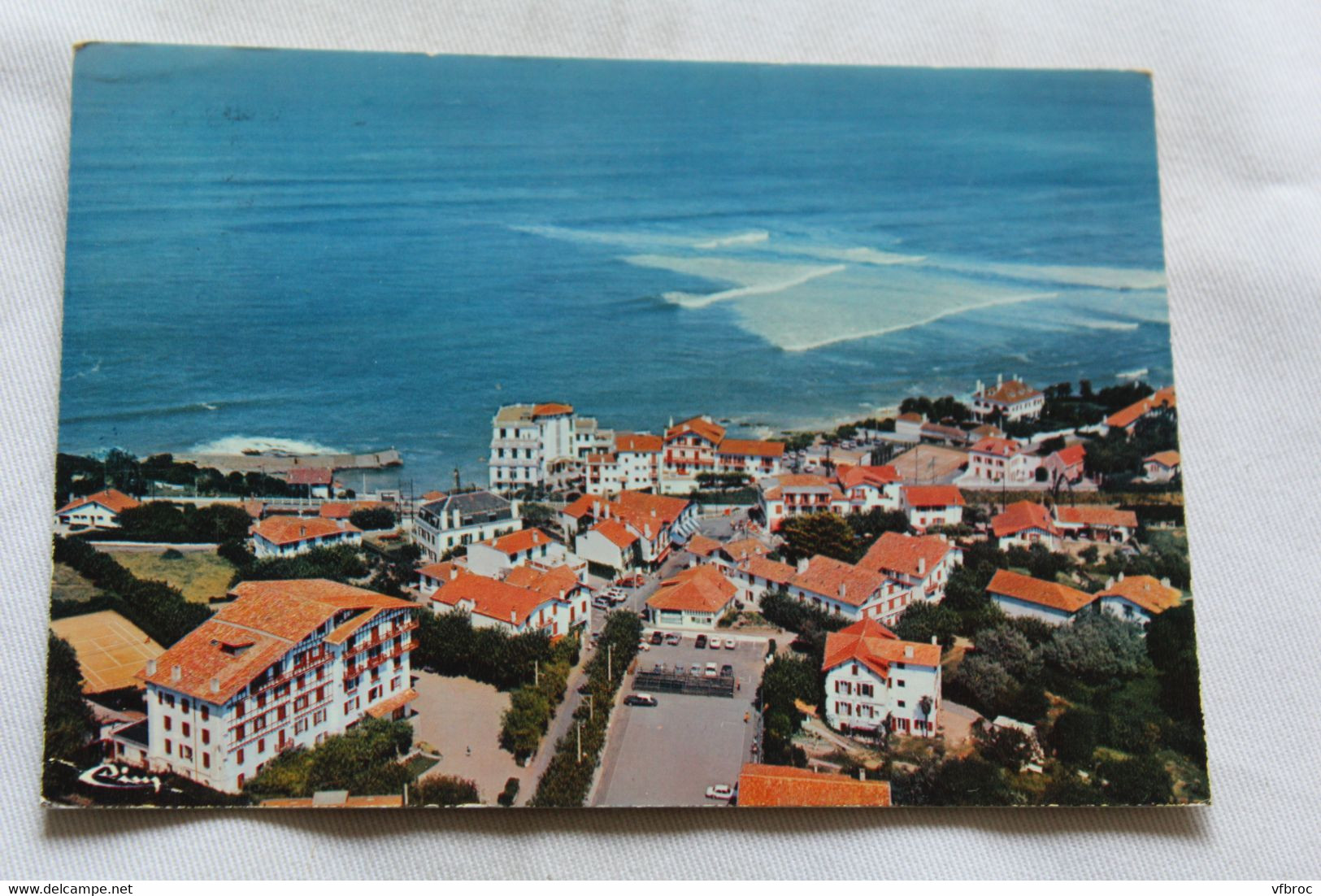 Cpm 1972, Guéthary, vue aérienne, le centre, Pyrénées atlantiques 64