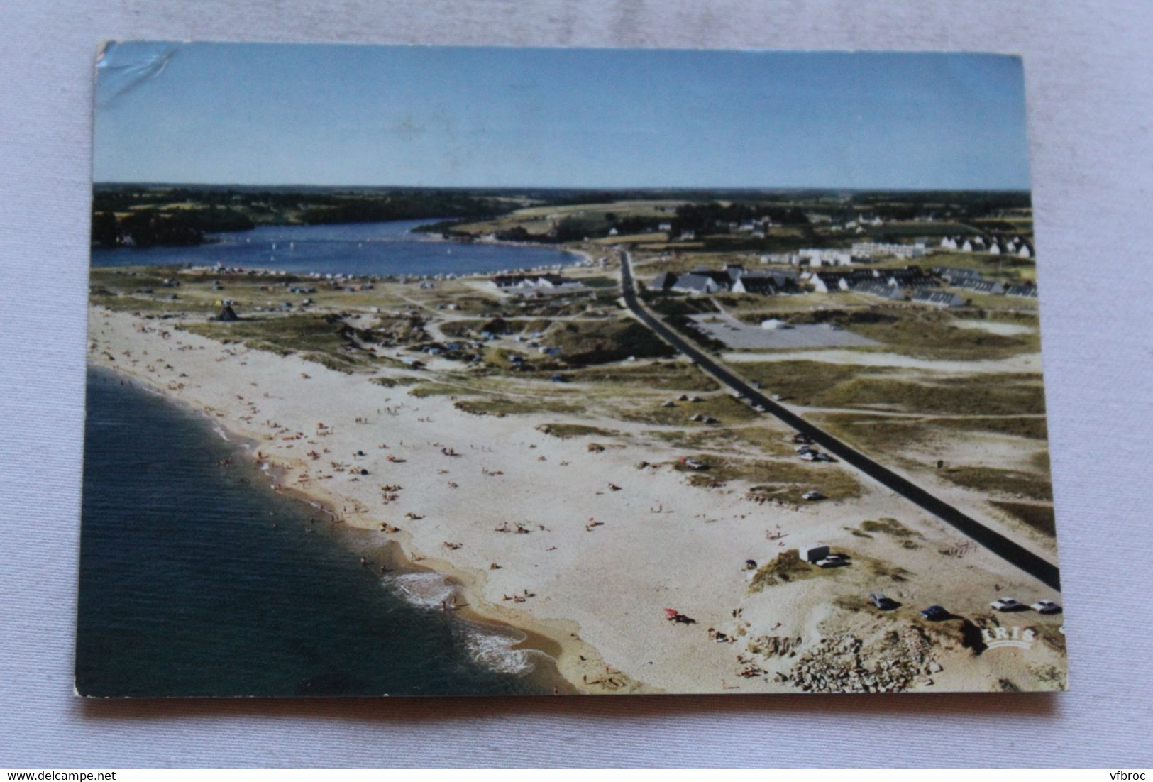 Cpm 1974, Guidel plage, la route côtière, la plage et le village de vacances, Morbihan 56