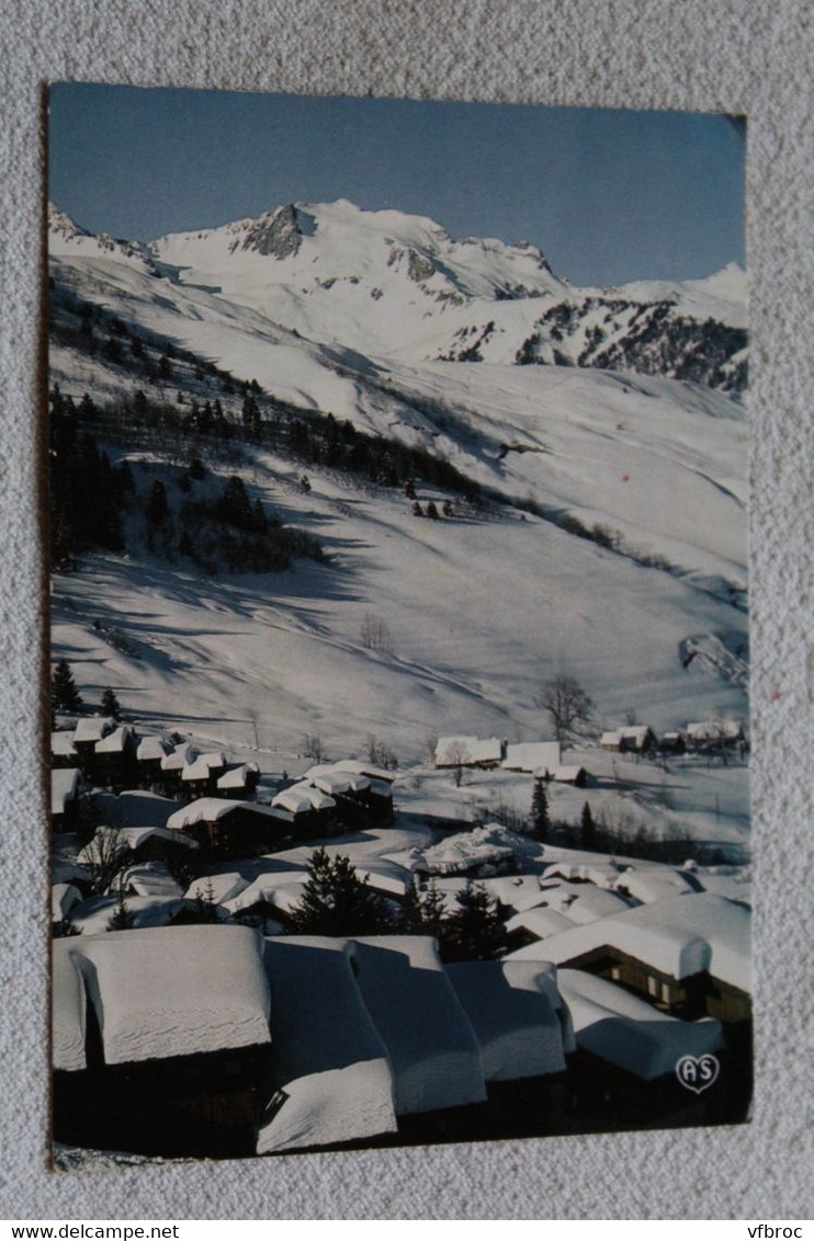 Cpm 1983, Valmorel, hameau la Fontaine, la chaîne de la Lauzière, Savoie 73