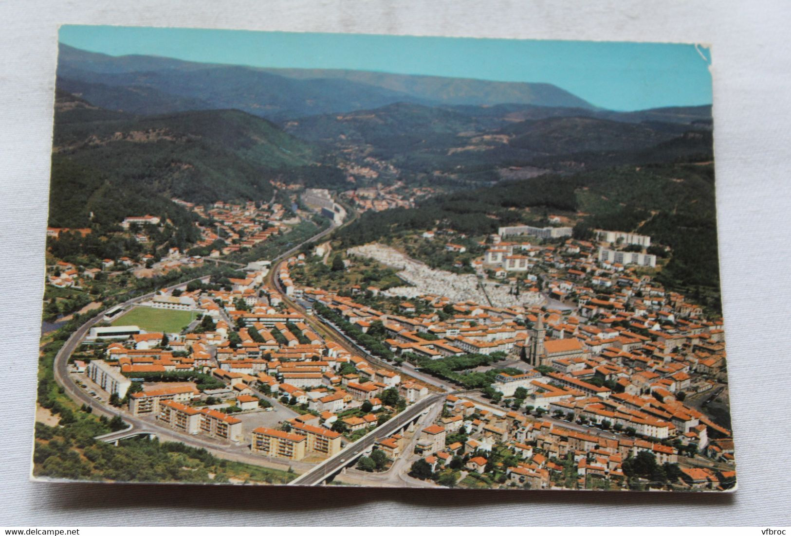 Cpm 1988, la Grand Combe, vue par avion sur la ville, Gard 30