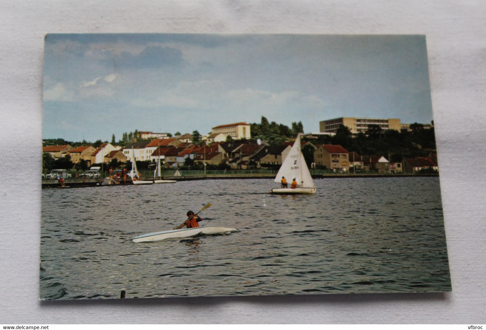 Cpm 1991, Creutzwald, le plan d'eau, Moselle 57