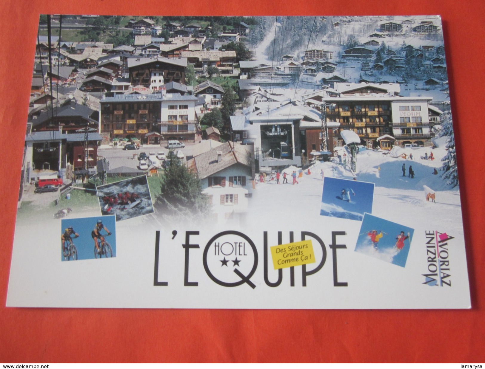 CPM Carte Postale Thème hébergement  en station de ski  localisé Hôtel L' Équipe a AVORIAZ  Haute Savoie