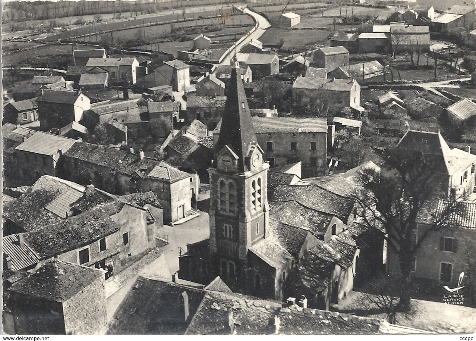 CPM La Cavalerie l'Eglise vue aérienne