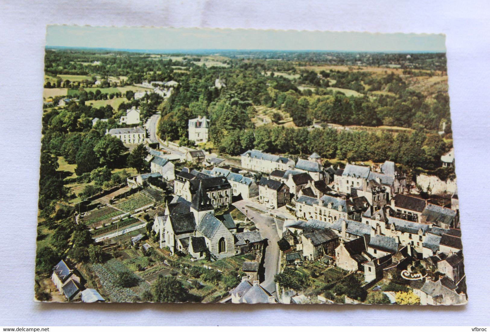 Cpm, Rochefort en Terre, vue générale aérienne, Morbihan 56