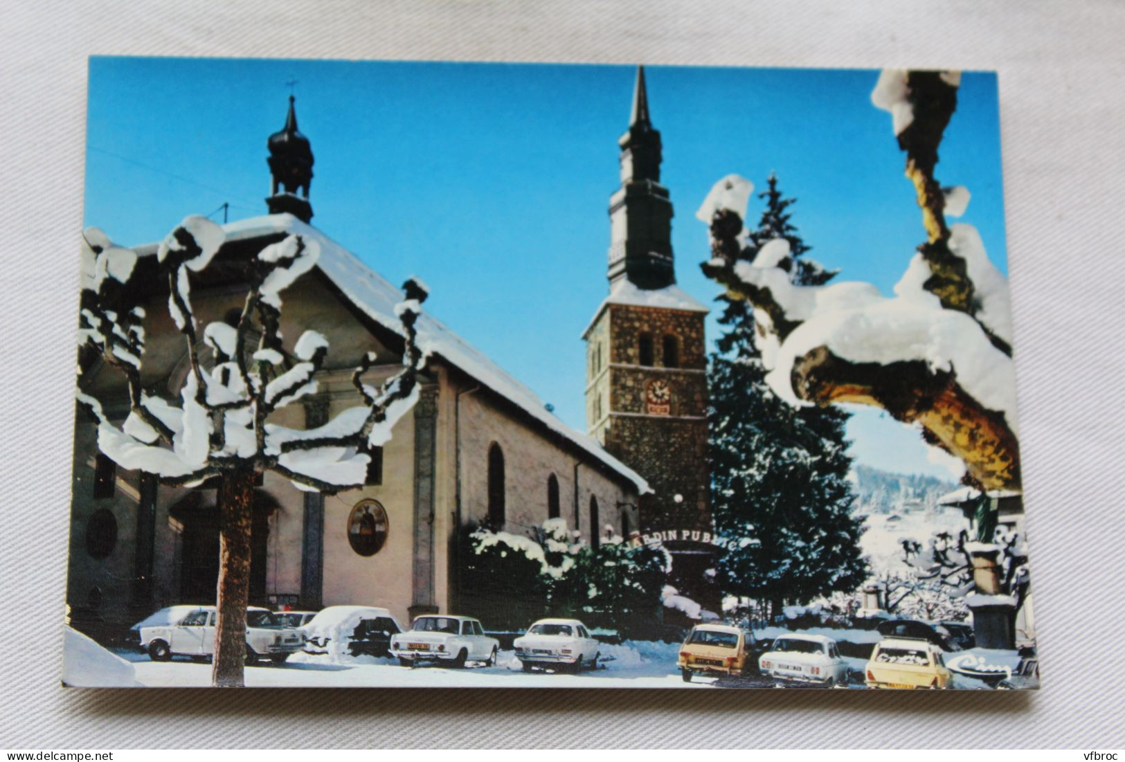 Cpm, Saint Gervais les bains, l'église sous la neige, Haute Savoie 74