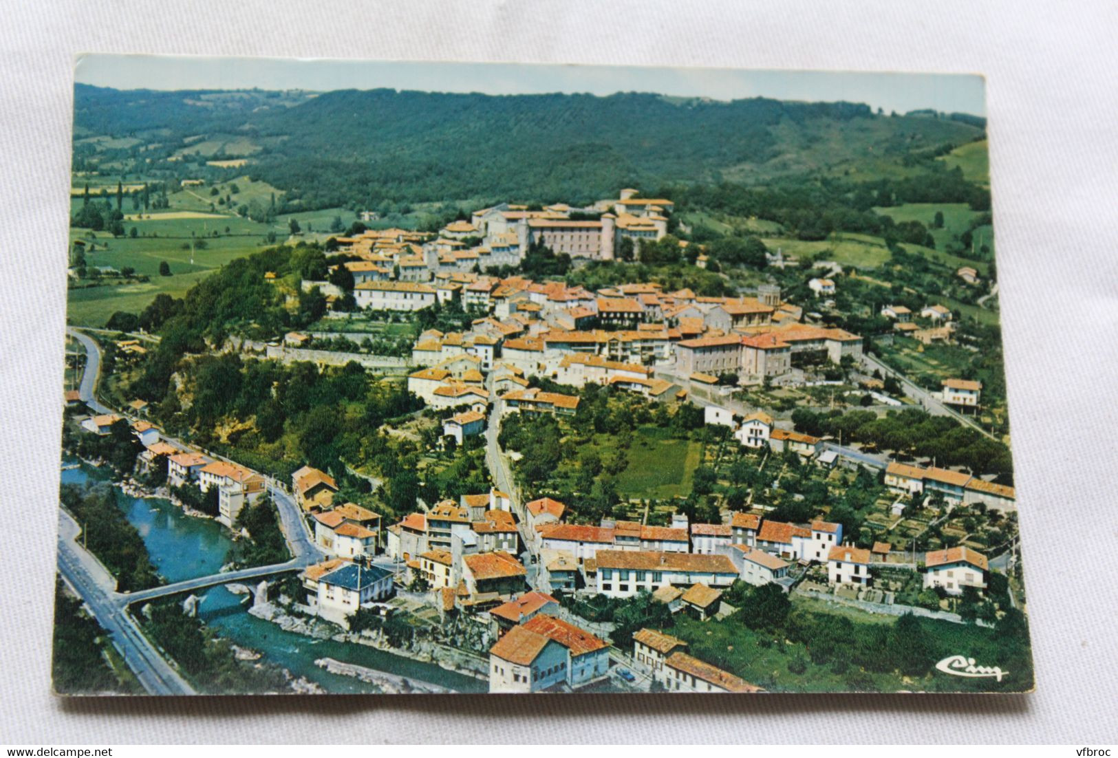 Cpm, Saint Lizier, vue générale aérienne, Ariège 09