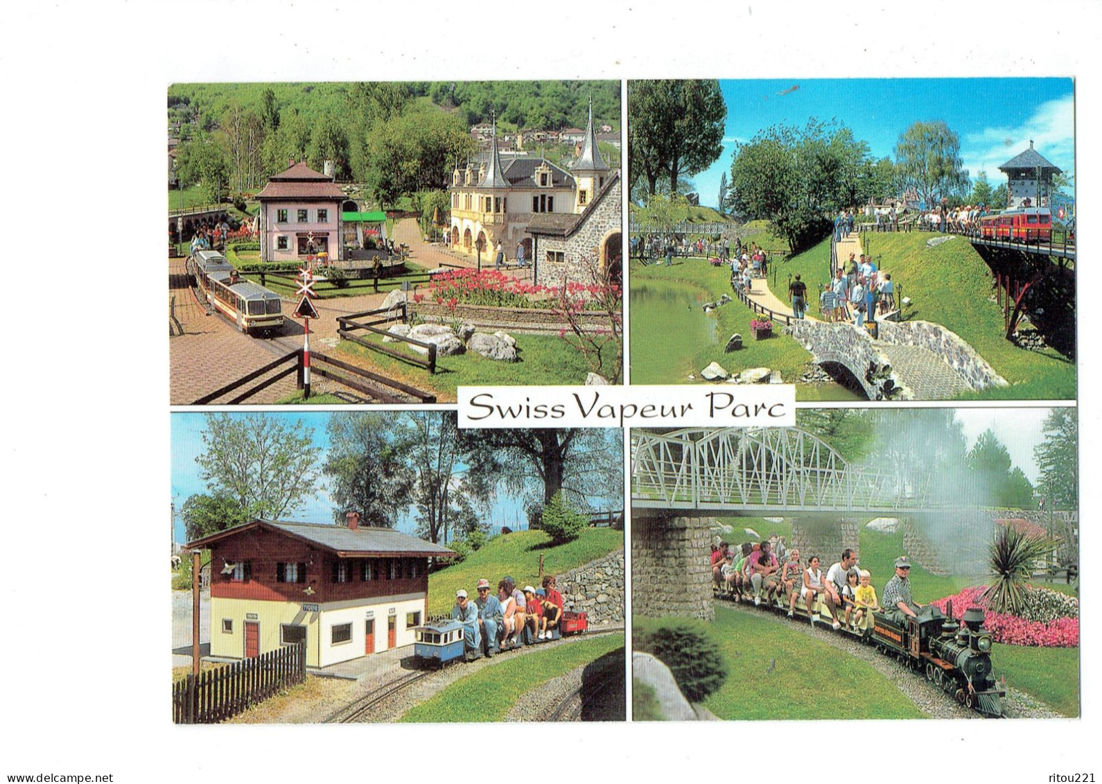 cpm - Suisse - le Bouveret - SWISS VAPEUR PARC - parc de chemin de fer - 2002 - petit train gare Yvorne