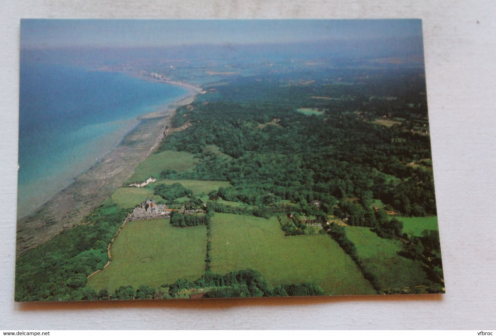 Cpm, Varengeville sur mer, sa plage vue d'avion, Seine maritime 76