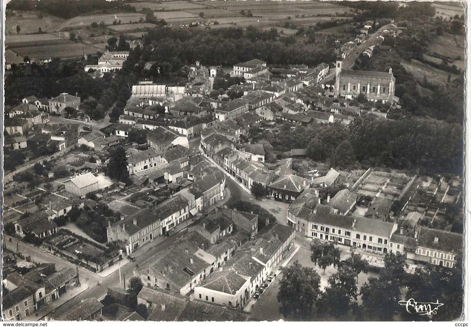 CPM Villeneuve-de-Marsan vue aérienne