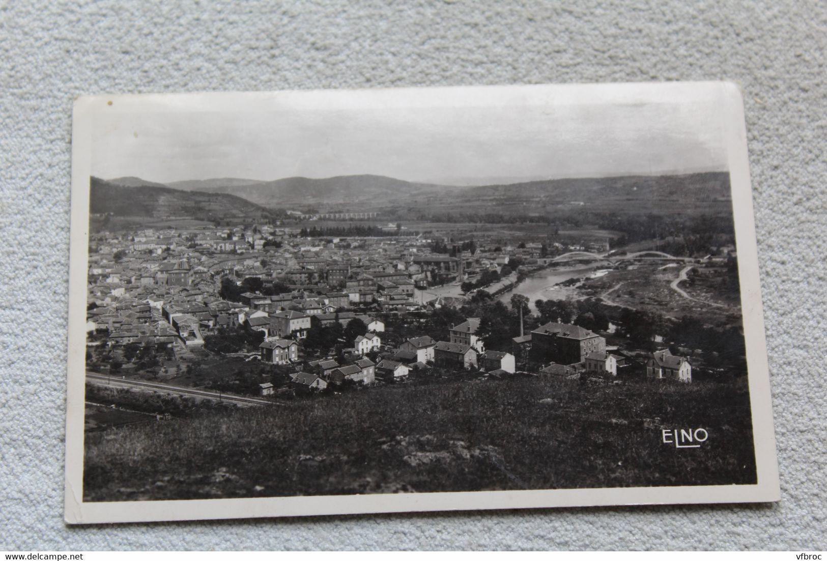 Cpsm 1950, Langeac, vue générale et pont Alexandre Clair sur l'Allier, haute Loire 43