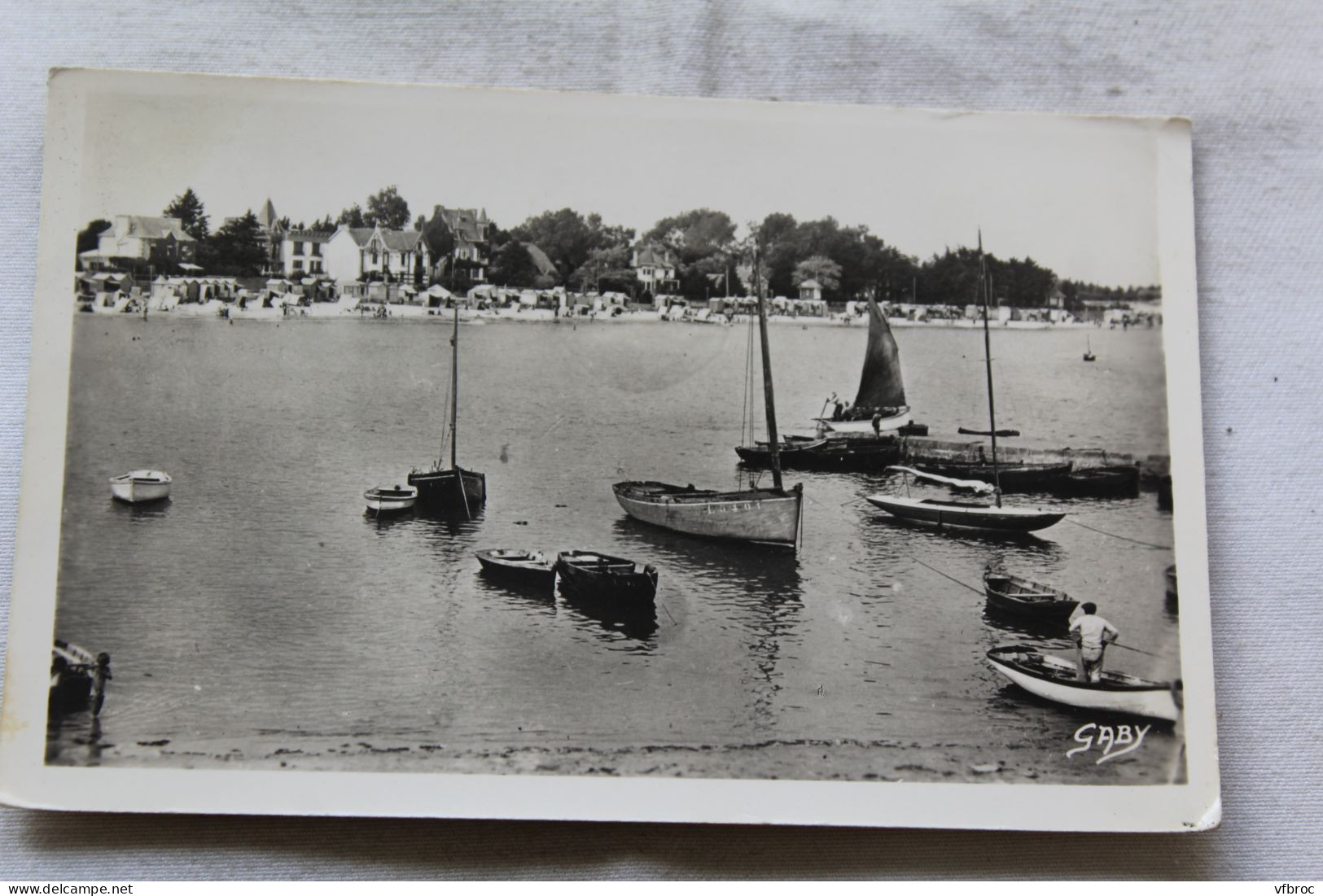 Cpsm 1950, Larmor plage, pointe et plage de Toulhars, Morbihan 56