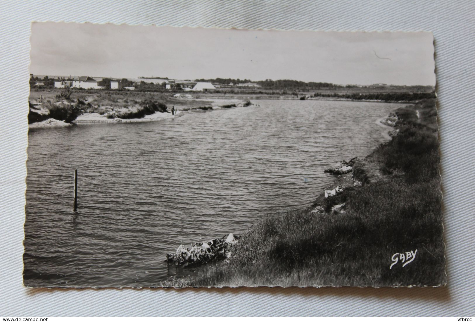 Cpsm 1952, Courseulles sur mer, la rivière la Seulles, Calvados 14