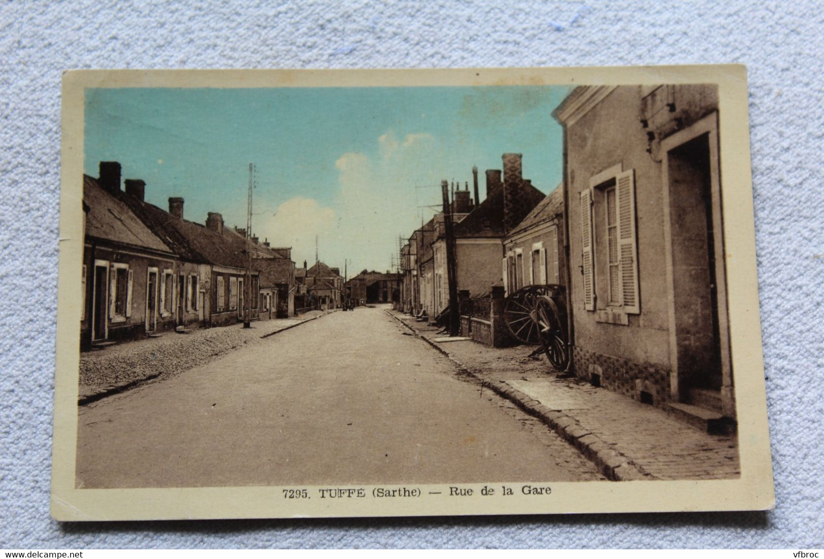 Cpsm 1952, Tuffe, rue de la gare, Sarthe 72