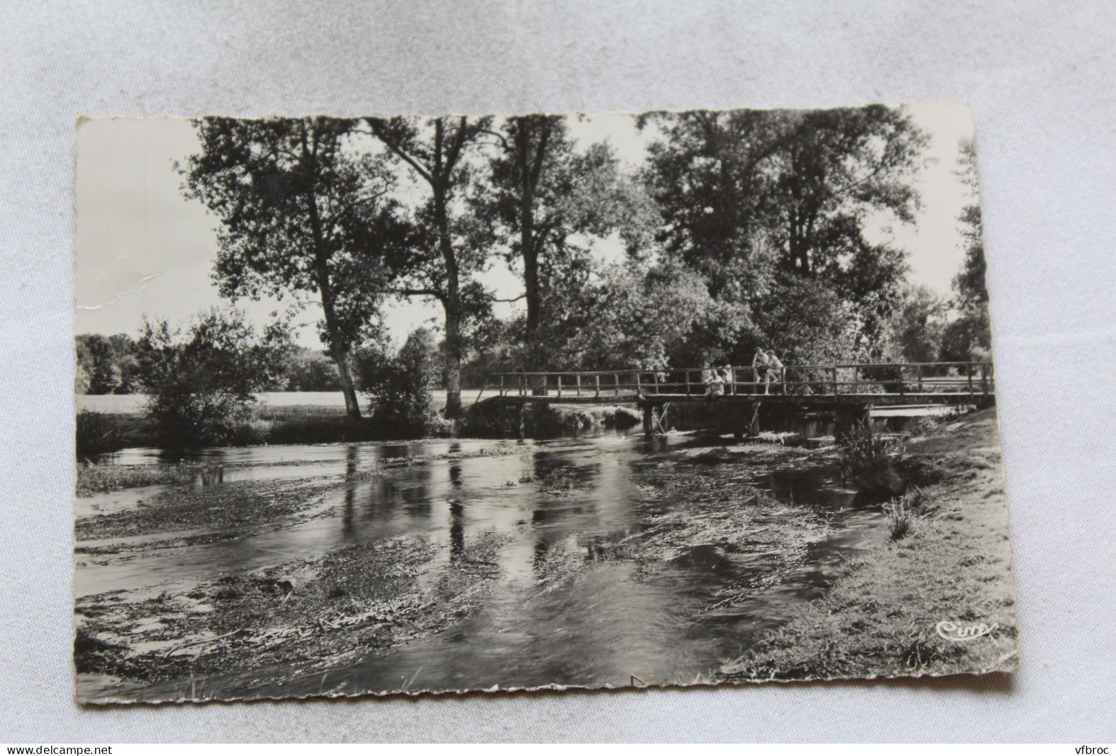 Cpsm 1954, Brinon sur Sauldre, la passerelle, Cher 18