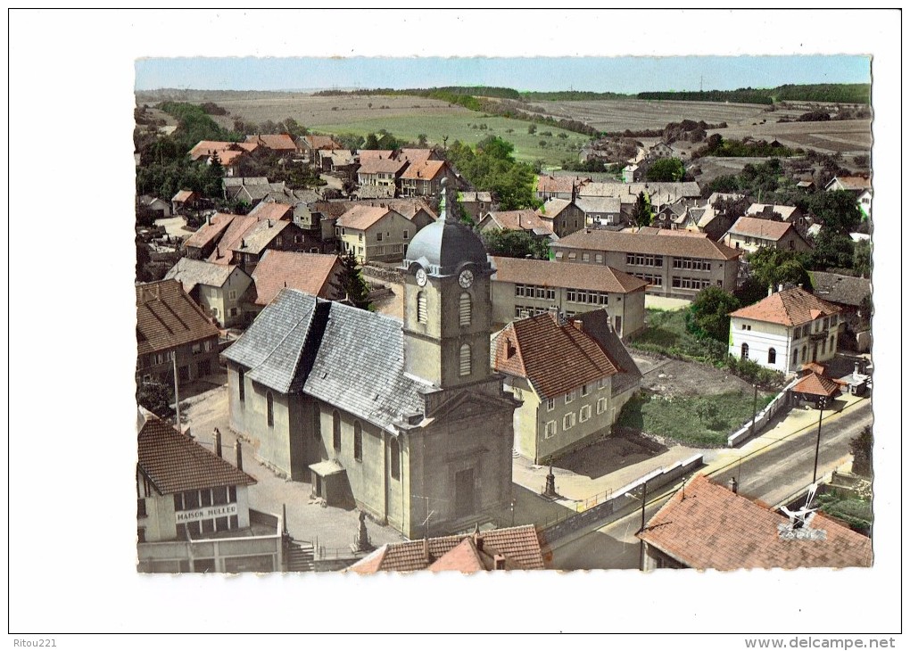 cpsm - 90 - EN AVION AU-DESSUS DE…CHATENOIS LES FORGES - L'EGLISE - 1965 - Maison MULLER