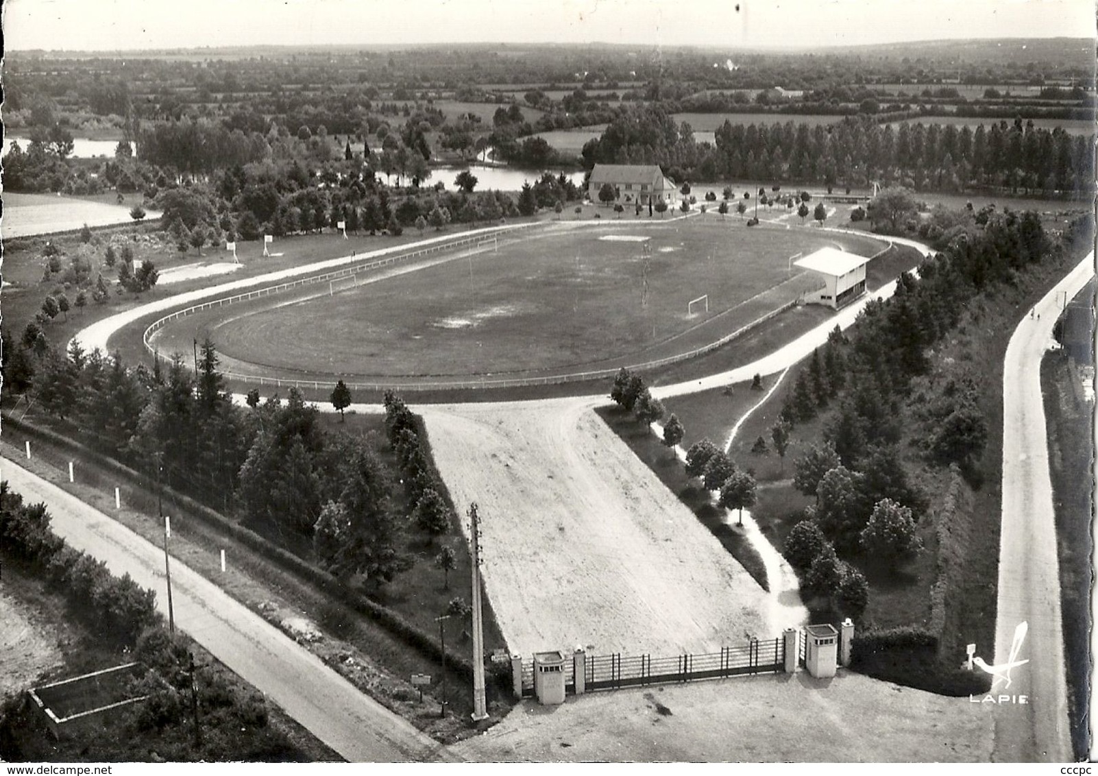 CPSM Aubigny-sur-Nère Le Stade Municipal J. Morin