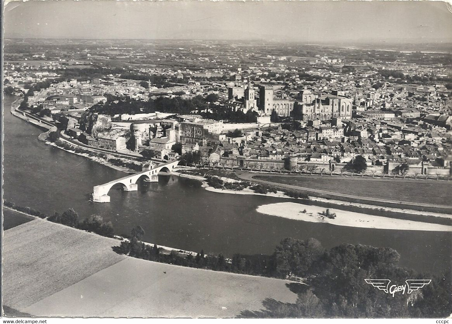 CPSM Avignon Le vieux pont et le Palais des Papes