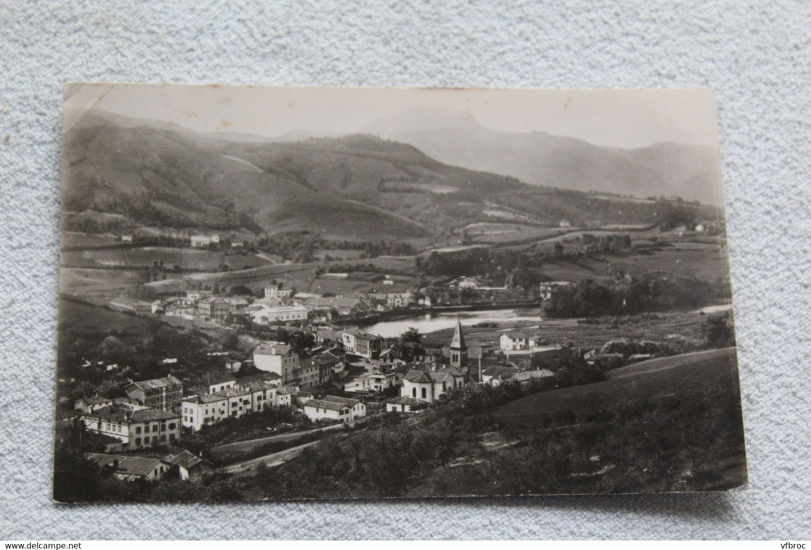 Cpsm, Béhobie, vue sur la Bidassoa et l'Espagne, Pyrénées atlantiques 64