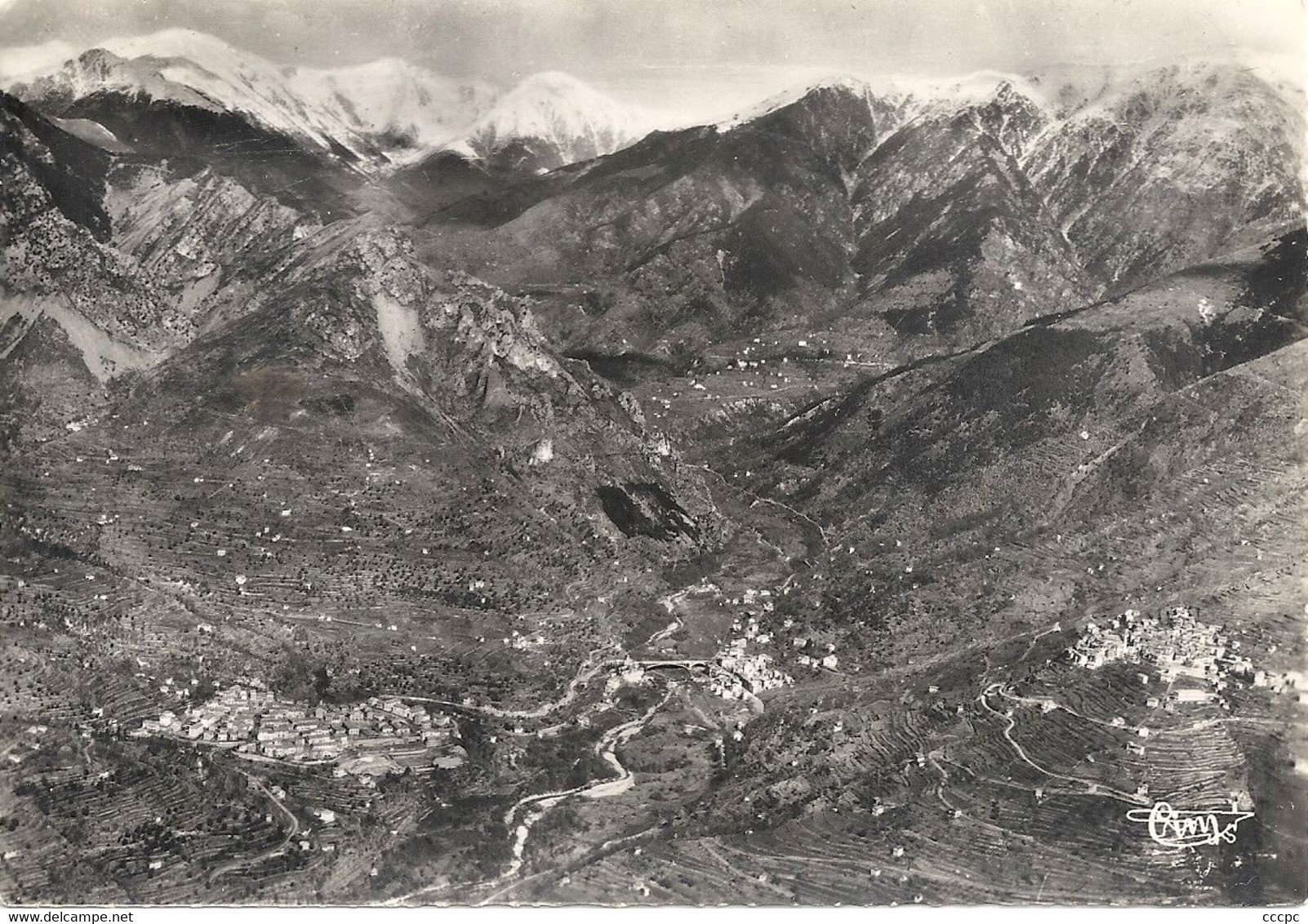 CPSM Belvédère Vallée de la Vésubie Les 3 villages Roquebillère nouveau, le vieux Roquebillière et Belvédère