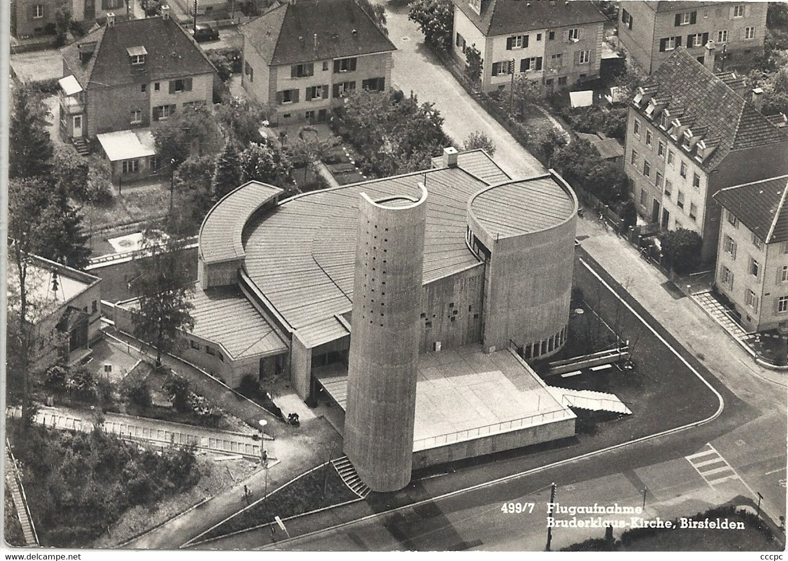 CPSM Birsfelden  Flugaufnahme Bruderklaus-Kirche