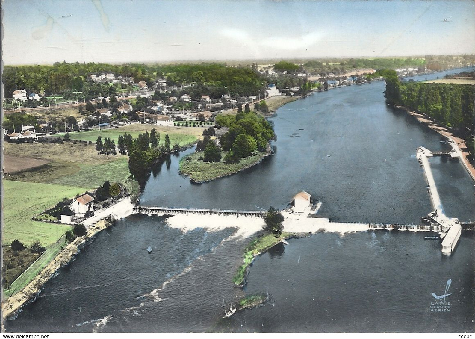 CPSM Bois-le-Roi Le Barrage et l'Ecluse vue aérienne