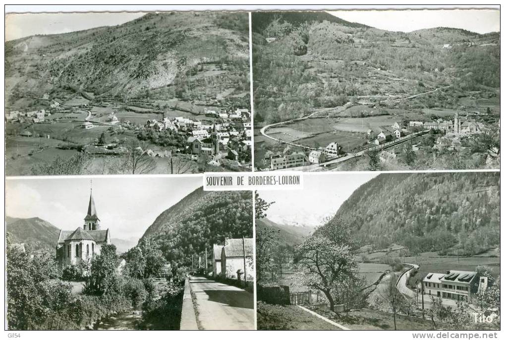 CPSM BORDERES-LOURON , L'EGLISE , VUE GENERALE  JS13