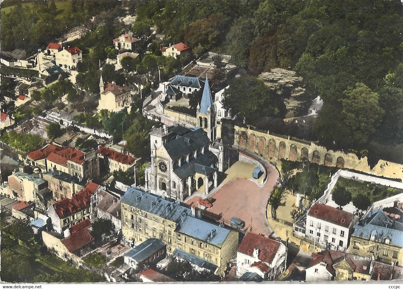 CPSM Bougival Vue aérienne l'Eglise