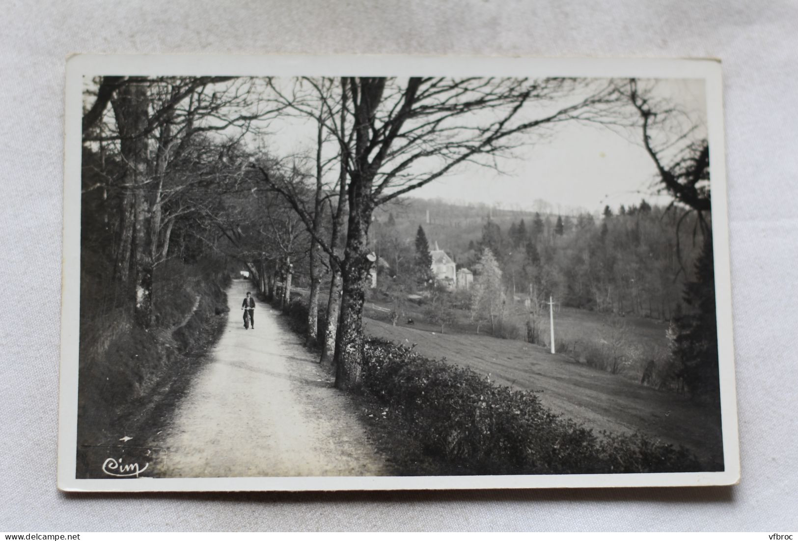 Cpsm, Bourganeuf, verger sous bois, Creuse 23