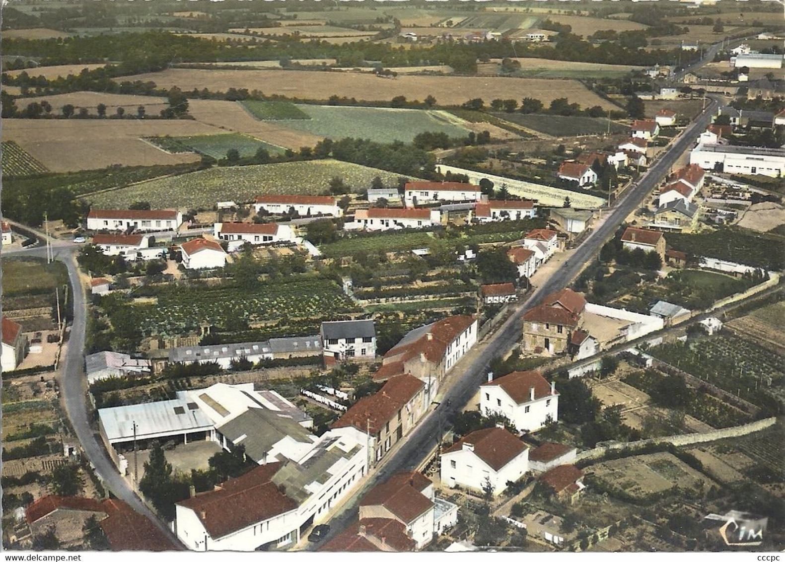 CPSM Boussay vue aérienne Rue de la Gare