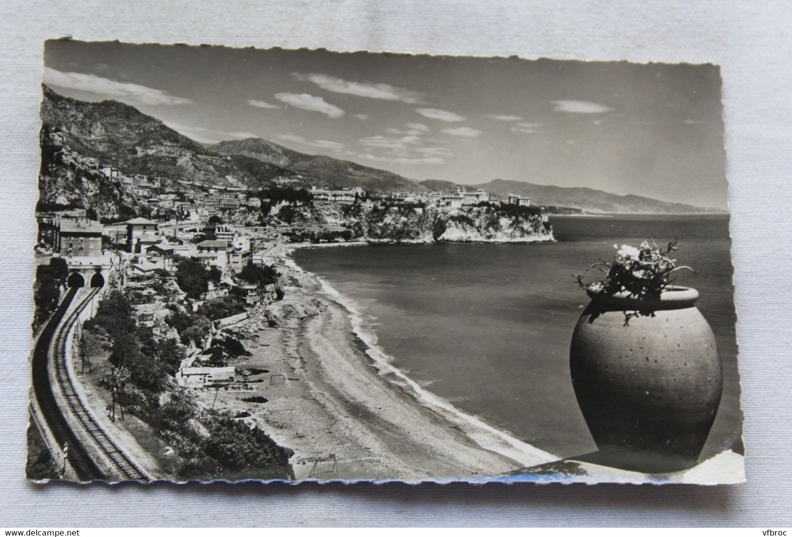 Cpsm, Cap d'Ail, la plage Marquet, Alpes maritimes 06