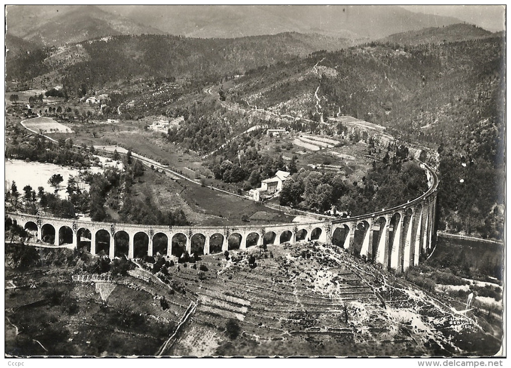 CPSM Chamborigaud - vue aérienne - Le Viaduc