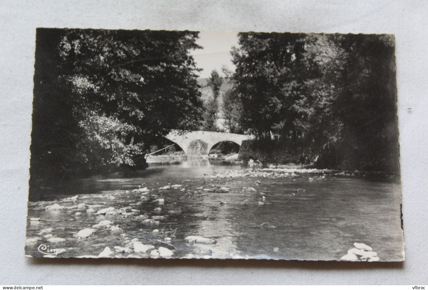 Cpsm, Chanac, le Lot au pont vieux, Lozère 48